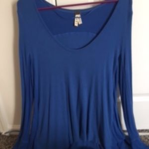 Blue Free People Swing Top - Size M